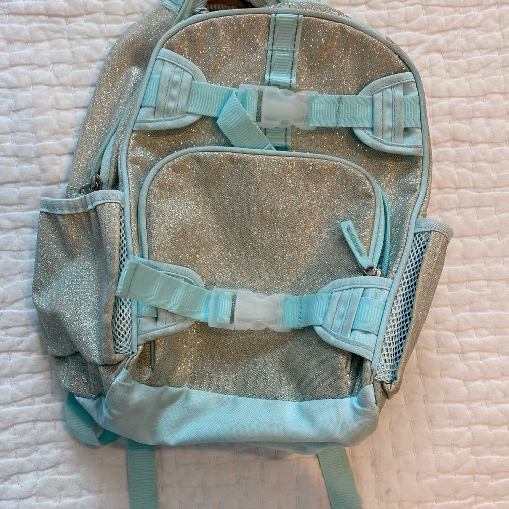 Pottery Barn Kids Glittery Aqua Backpack